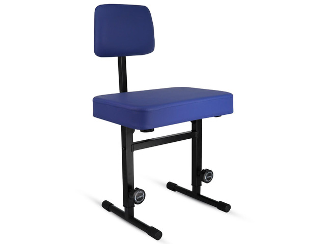 5 Core Piano Bench Height Adjustable Keyboard Stool Heavy Duty Thick Padded Cushioned Seat with Backrest PNB B-Rest BLU
