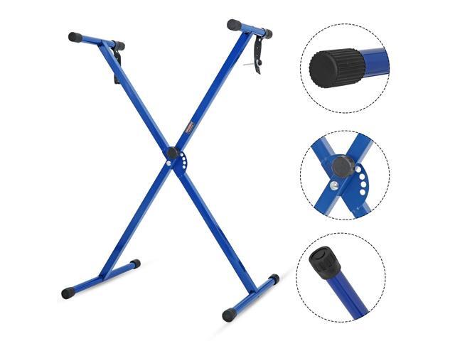 5 Core Keyboard Stand Single X Style Adjustable Lift Piano Riser For 49 To 88 Keys BLUE