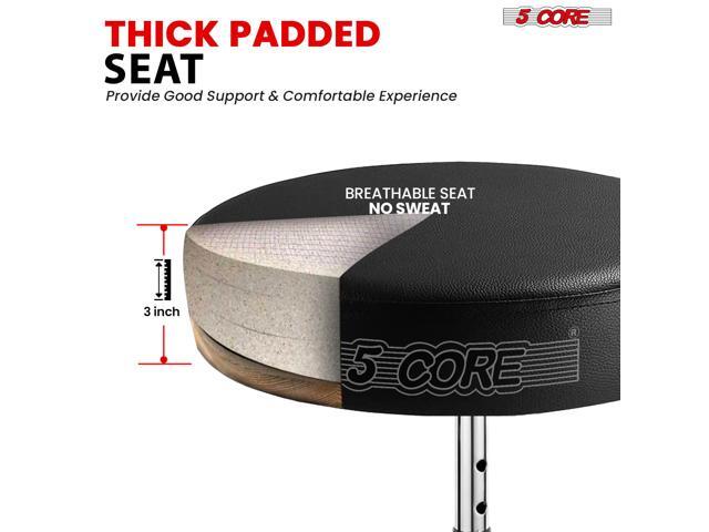 5 Core Drum Throne Padded Adjustable Guitar Stool Drummer Seat for Adults & Kids BLACK