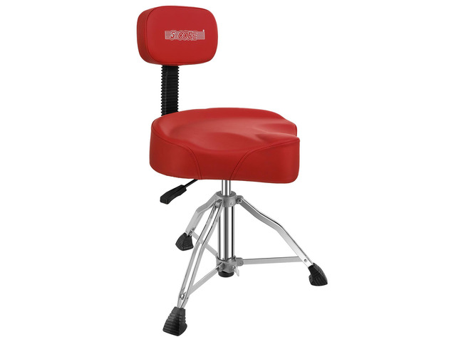 5 Core Drum Throne Padded Guitar Stool Backrest Drummer Seat for Adults And Kids RED