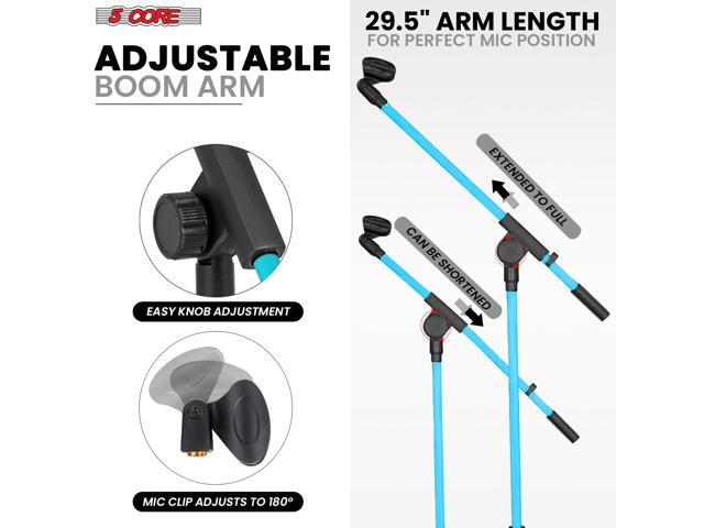 5 Core Tripod Mic Stand Adjustable Holder Floor Microphone Boom Arm