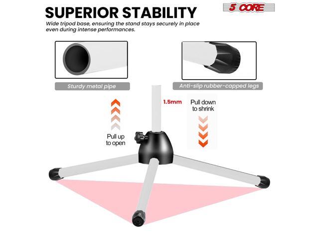 5 Core Tripod Mic Stand Adjustable Holder Floor Microphone Boom Arm