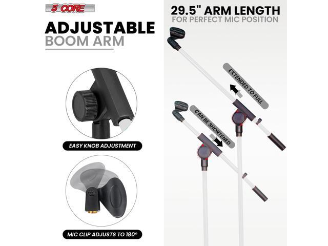 5 Core Tripod Mic Stand Adjustable Holder Floor Microphone Boom Arm
