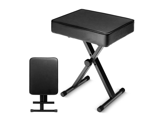5 Core Keyboard Bench 3 Inch Padded Cushioned Piano Stool Height Adjustable Guitar Seat Heavy Duty Folding Portable Musician Chair W Nonslip Rubber...