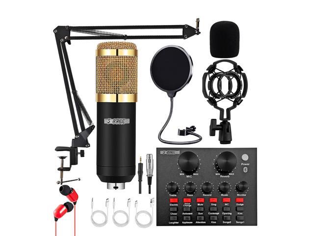 5 Core Recording Microphone Podcast Bundle Professional Condenser Cardioid Mic Kit w Boom Arm RM 8 BG