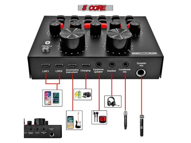 5 Core Recording Microphone Podcast Bundle Professional Condenser Cardioid Mic Kit w Boom Arm RM 8 BG