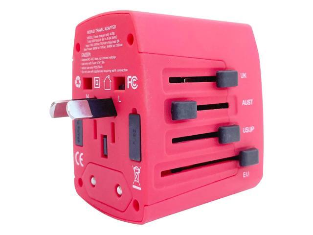 5 Core Universal Travel Adapter International European Power Plug Adaptor Worldwide Outlet Charger with 4 USB Ports Travel Essentials for US USA UK...