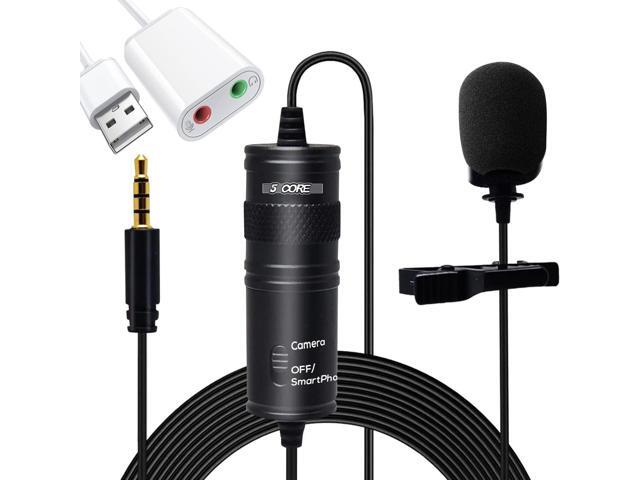 5 Core Professional Lavalier Mic, Microphone for Phone, Clip on Lav Microfono TikTok CM 001 ADP