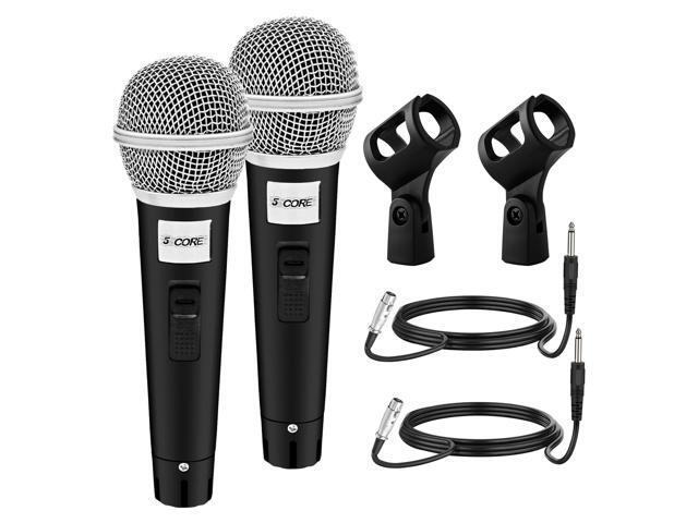 5 Core 2 Pack Dynamic XLR Microphone Handheld Vocal Studio Karaoke Mic Set
