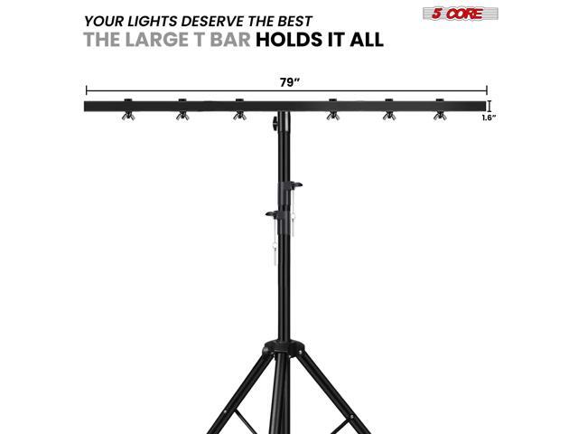 5 Core DJ Light Stand Tripod w Wheels 79' Crossbar 6 Light Points Adjustable 169.5' Stage Lighting Stand