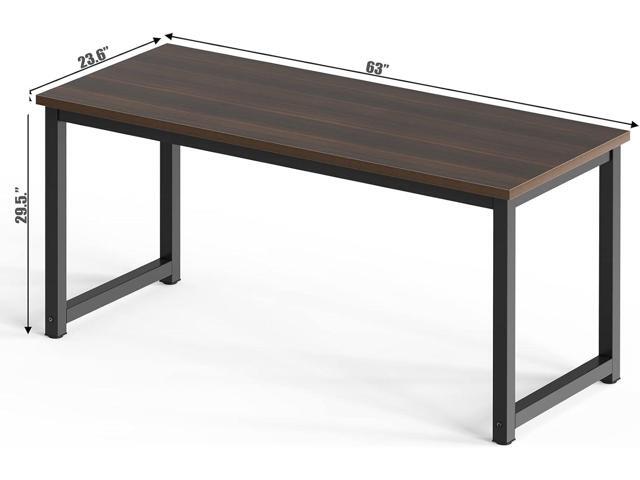 NSdirect Large Office Desk for Home Office, Large 63 Computer Desk Table, Wide Writing Study Desk for 2 Person, Metal Sturdy Frame Thicker Steel...