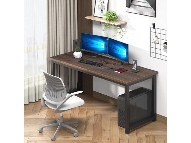 NSdirect Large Office Desk for Home Office, Large 63 Computer Desk Table, Wide Writing Study Desk for 2 Person, Metal Sturdy Frame Thicker Steel...