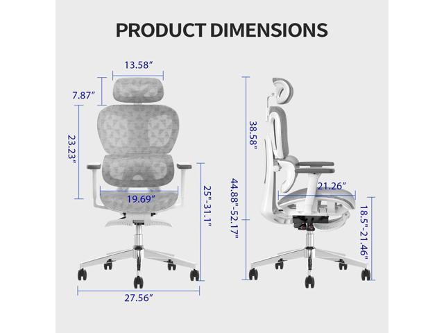 Ergonomic Mesh Office Chair with 3D Adjustable Armrest,High Back Desk Computer Chair Ergo3d Ergonomic with Wheels for Home & Office
