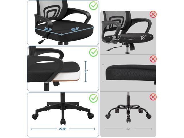 Yaheetech Mid-Back Mesh Office Chair Adjustable Ergonomic Computer Task Chair Swivel Rolling with Lumbar Support Armrest for Home Office Work...