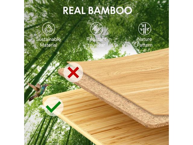 FLEXISPOT EN1 Bamboo Standing Desk, 55 x 28 Inches Whole-Piece Electric Adjustable Height Desk Sit Stand Desk, Home Office Table Stand up Desk...