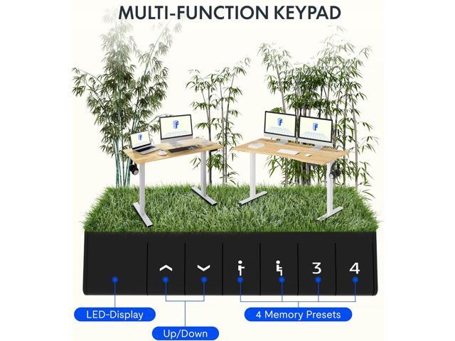 FLEXISPOT EN1 Bamboo Standing Desk, 55 x 28 Inches Whole-Piece Electric Adjustable Height Desk Sit Stand Desk, Home Office Table Stand up Desk...
