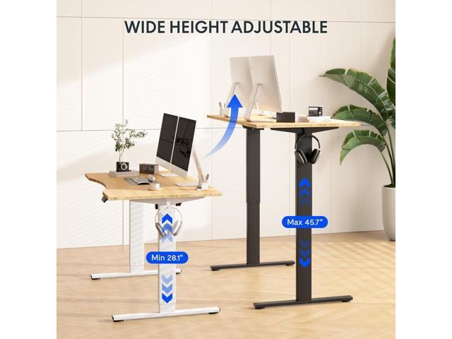 FLEXISPOT EN1 Bamboo Standing Desk, 55 x 28 Inches Whole-Piece Electric Adjustable Height Desk Sit Stand Desk, Home Office Table Stand up Desk...