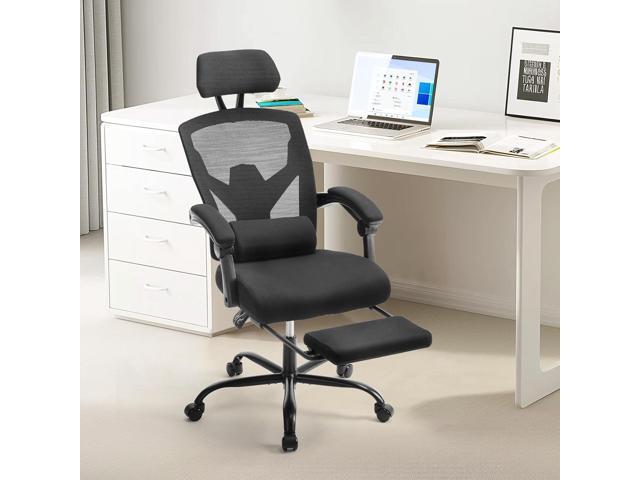 Sweetcrispy Office Computer Desk Chair, Ergonomic High-Back Mesh Rolling Work Swivel Chairs with Wheels, Comfortable Lumbar Support, Comfy Arms for...
