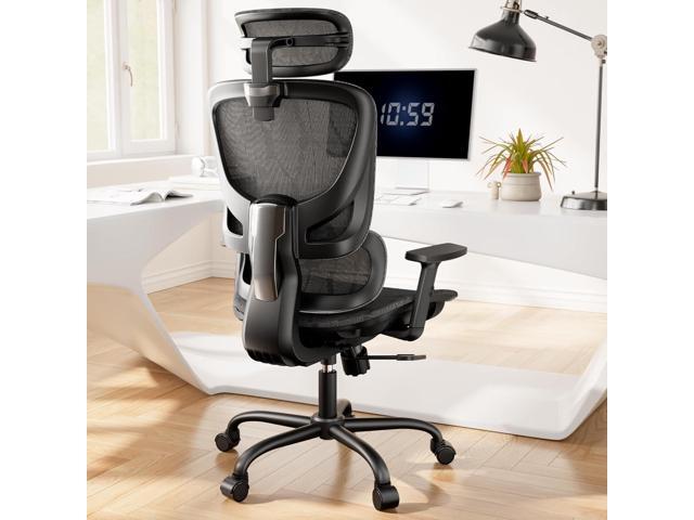 HUANUO Ergonomic Mesh Office Chair with 5-Level Lumbar Support, Computer Chair with Adjustable Headrest & Armrests, Rocking Tilt, Comfortable High...