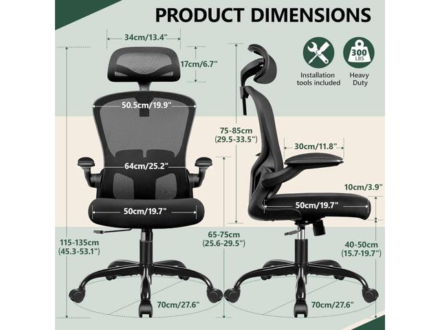 FelixKing Office Chair Ergonomic Desk Chair with Headrest, High Back Computer with Adjustable Lumbar Support and Wheels,Executive Swivel Comfy with...