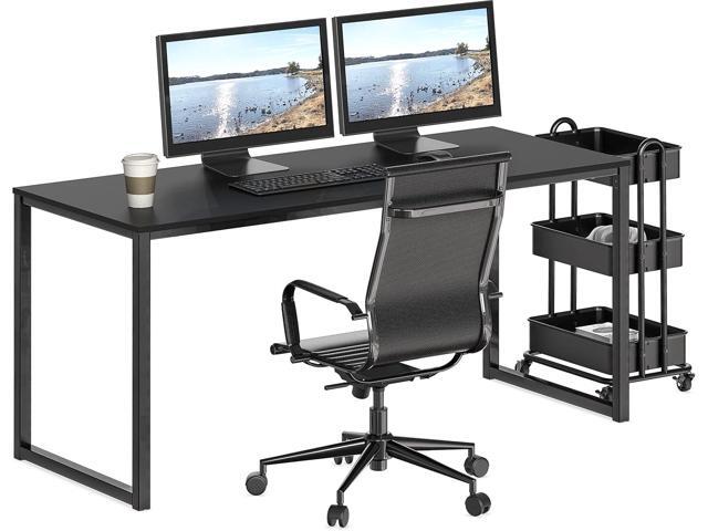 SHW Home Office 55-Inch Computer Desk, 24' Deep, Black
