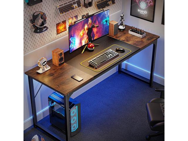 Huuger Computer Desk, 63 Inch Office Desk, Gaming Desk with Storage, Writing Desk Work Desk for Home Office, Study, Modern Simple Desk, Large...