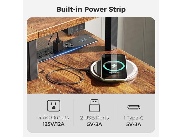 SUPERJARE 47 inch Reversible L Shaped Desk with LED Lights & Power Outlets, Computer Desk with Shelves & Monitor Stand, Gaming Desk with Drawer,...