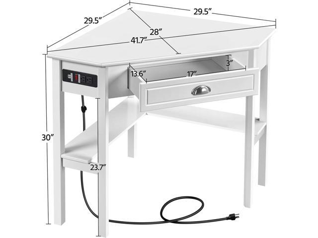 Yaheetech L Shaped Corner Computer Desk with Power Outlets, Reversible Triangle Workstation with USB Ports and Hook for Small Space, Modern Home...