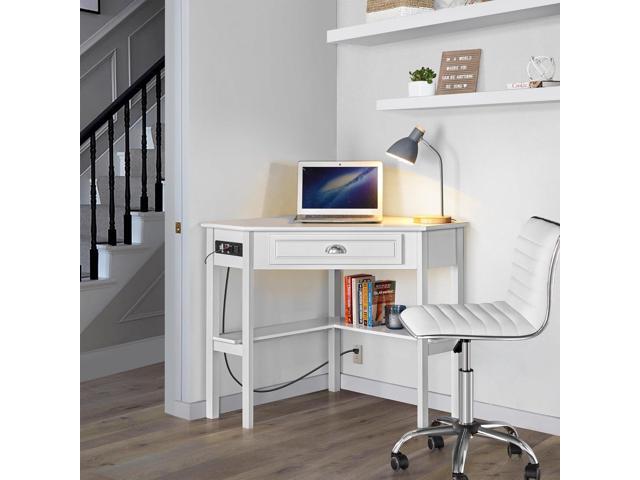 Yaheetech L Shaped Corner Computer Desk with Power Outlets, Reversible Triangle Workstation with USB Ports and Hook for Small Space, Modern Home...
