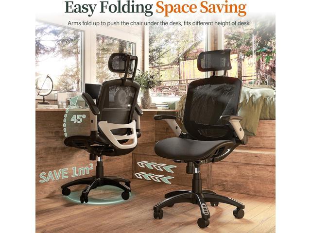 GABRYLLY Ergonomic Office Chair, High Back Home Desk Chair with Headrest, Flip-Up Arms, 90-120° Tilt Lock and Wide Cushion, Big and Tall Mesh...