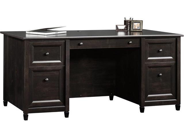 Sauder Edge Water Office, Executive Desk with File Drawer Storage, L: 65.12' x W: 29.53' x H: 29.37', Estate Black