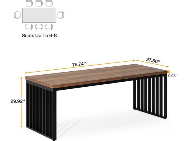 Tribesigns 78.74' Extra Long Computer Desk for 2 Person, Double Long Desk with Heavy Duty Metal Frame, Double Workstation Study Table for Home...