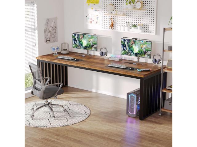 Tribesigns 78.74' Extra Long Computer Desk for 2 Person, Double Long Desk with Heavy Duty Metal Frame, Double Workstation Study Table for Home...