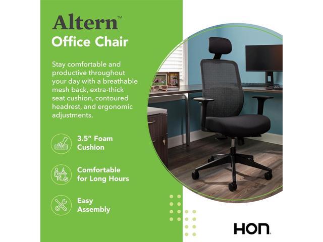 HON Altern Ergonomic Office Chair with Headrest, Arms, Wheels, Foam Cushion Seat, Mid Back Home Office Desk Chair Comfy, Height Adjustable Arms,...