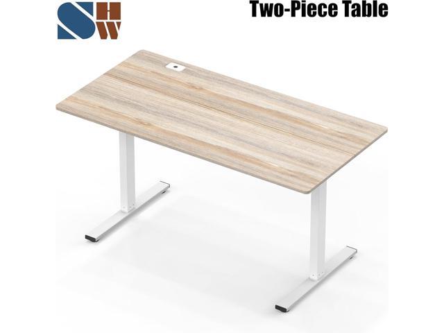 SHW 55-Inch Large Electric Height Adjustable Standing Desk, 55 x 28 Inches, Maple