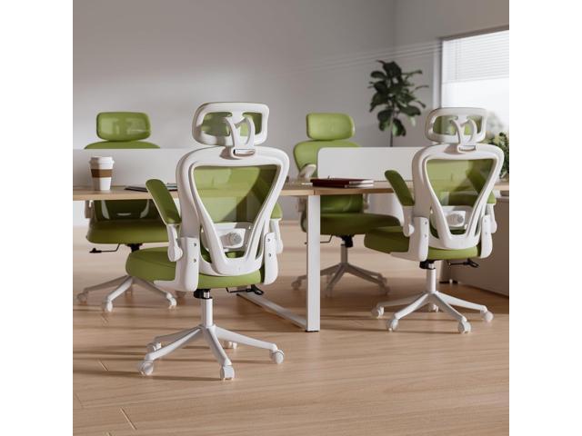 Computer Desk Chair, Ergonomic Office Chair M903 with Wheels, High Back Mesh Office Chair with Adjustable Lumbar Support, Headrest, Flip-Up...