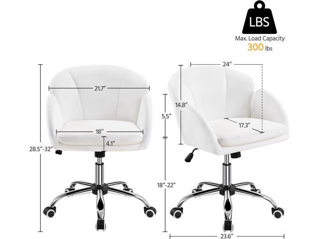 Yaheetech Cute Desk Chair for Home Office, Adjustable Vanity Chair Modern Upholstered Chair Swivel Rolling Task Chair with Armrests for Work,...