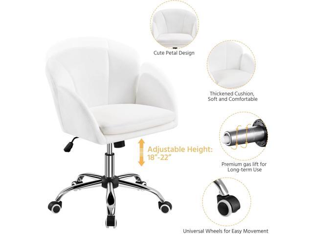 Yaheetech Cute Desk Chair for Home Office, Adjustable Vanity Chair Modern Upholstered Chair Swivel Rolling Task Chair with Armrests for Work,...
