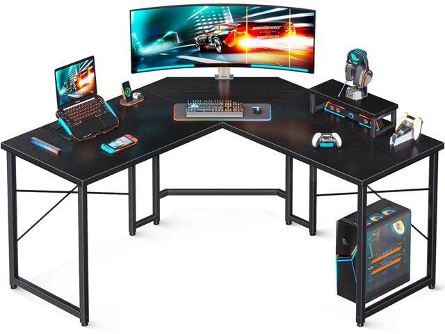 AODK L Shaped Gaming Desk, Computer Corner Desk, PC Gaming Desk Table with Large Monitor Riser Stand for Home Office Sturdy Writing Workstation,51...