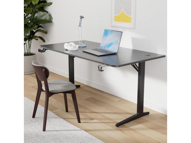 TOPSKY Gaming Desk Large Surface 63x31.5 with Cup Holder, Headphone Hook and Cable Management (Black)