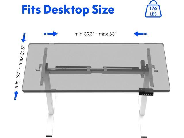 FLEXISPOT Height Adjustable Standing Desk Frame with Memory Controller, Electric Sit Stand Desk Base for Home and Office (White Frame Only)