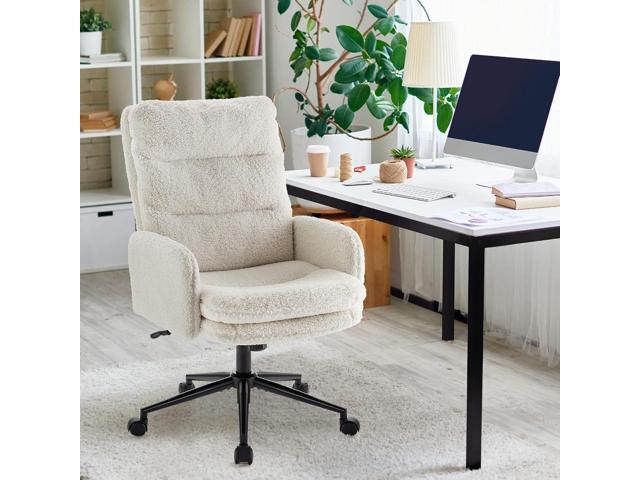 IWMH High-Back Home Office Chair,Upholstered Desk Chair with Armrests,Height Adjustable Armchair with Wheels, Swivel Office Desk Chair, Ergonomic...