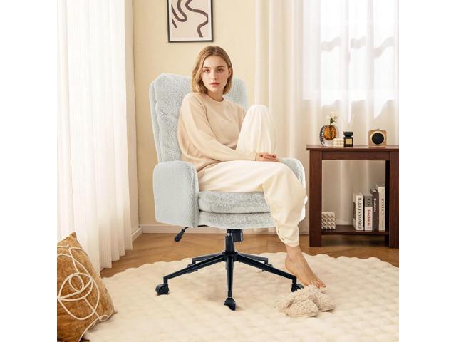 IWMH High-Back Home Office Chair,Upholstered Desk Chair with Armrests,Height Adjustable Armchair with Wheels, Swivel Office Desk Chair, Ergonomic...
