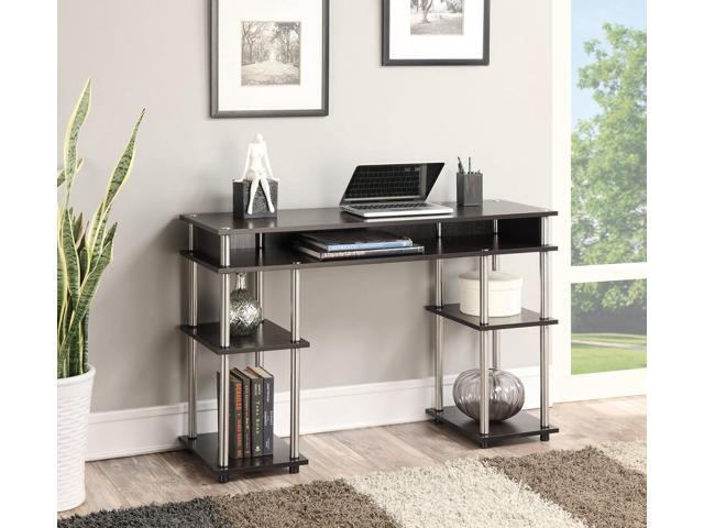 Convenience Concepts Designs2Go No Tools Desk Home Office Desk with Shelves, Corner Shelf Vanity Desk Computer Desk Nail Table for Nail Tech -...