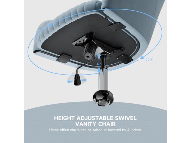 Warmiehomy Velvet Desk Chair for Home Office, Adjustable Swivel Task Chair Modern Computer Vanity Chairs with Arm Rest for Bedroom Living Room...