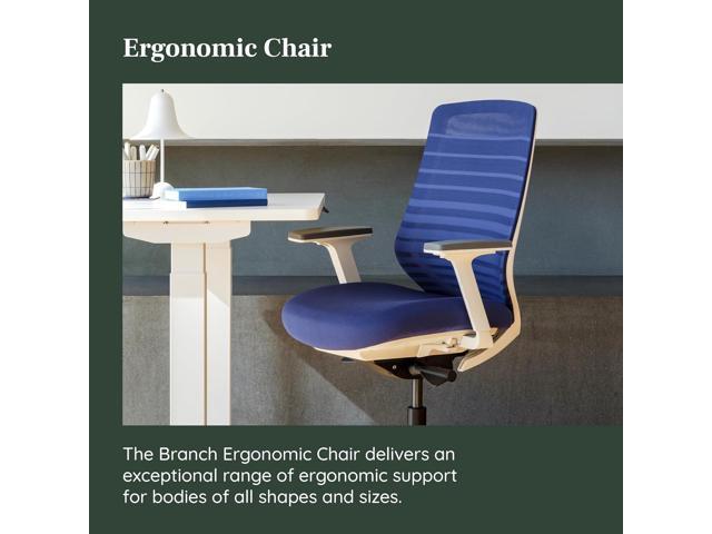 Branch Ergonomic Chair - A Versatile Desk Chair with Adjustable Lumbar Support, Breathable Mesh Backrest, and Smooth Wheels - Experience Optimal...