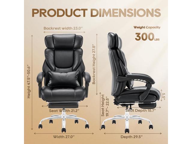 COLAMY Office Chair with Retractable Footrest, Ergonomic High Back Design Executive Computer Desk Chair with Removable Lumbar Pillow,...