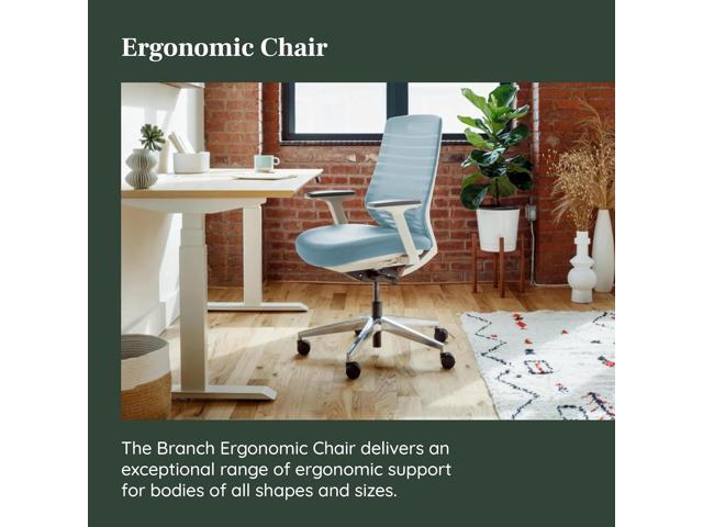 Branch Ergonomic Chair - A Versatile Desk Chair with Adjustable Lumbar Support, Breathable Mesh Backrest, and Smooth Wheels - Experience Optimal...