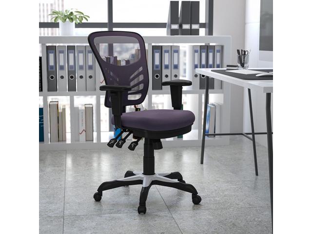 Flash Furniture Nicholas Mid-Back Swivel Office and Gaming Chair, Ergonomic Mesh Office Chair with Adjustable Lumbar Support and Height, Dark Gray