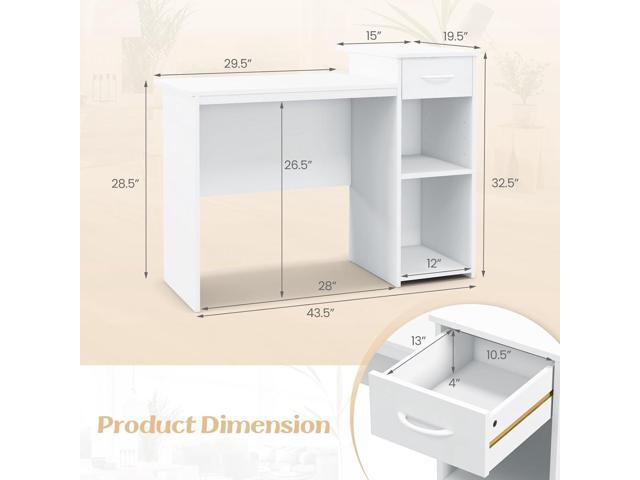 Giantex Computer Desk with Storage, Modern PC Laptop Table with Printer Shelf, Drawer, CPU Stand & Cable Hole, Compact Study Writing Desk...